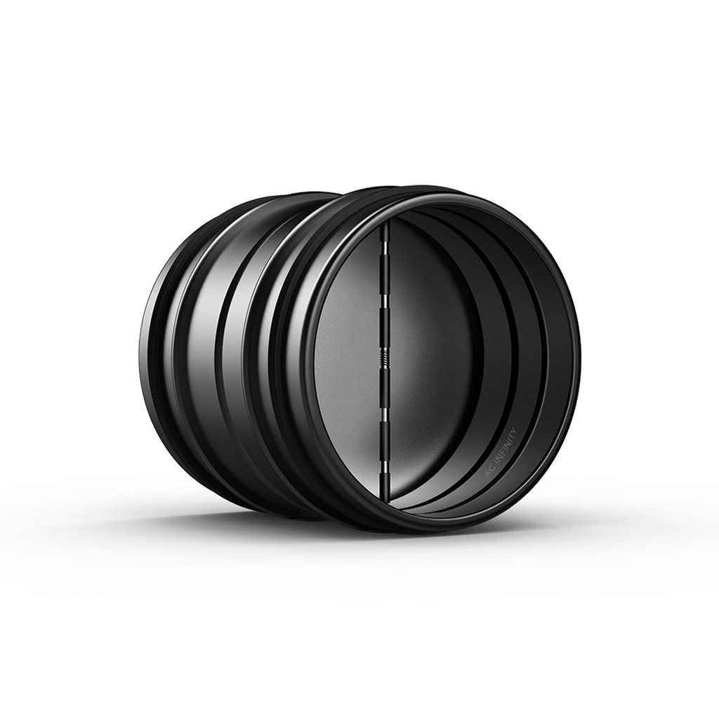 AC INFINITY BACKDRAFT DAMPER DUCTING INSERT, 4-INCH, BLACK GALVANIZED STEEL
