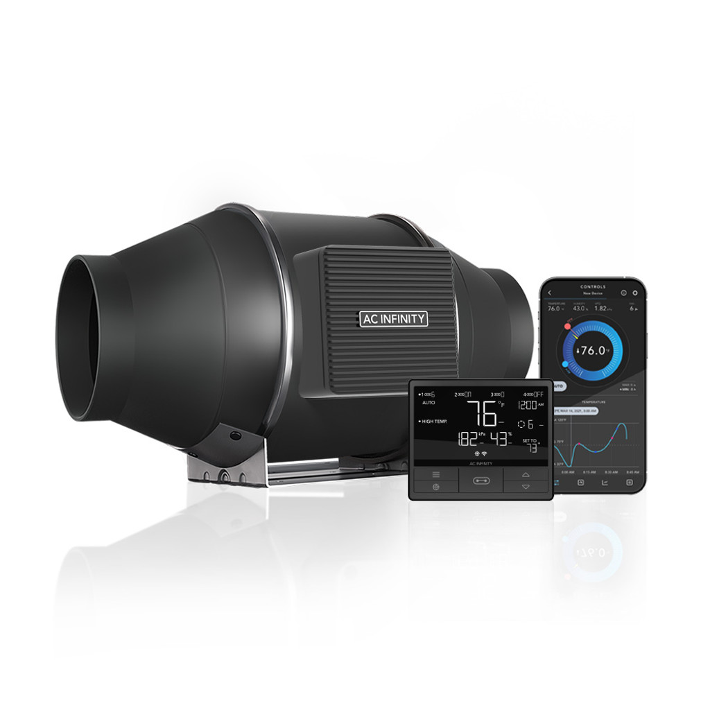 AC INFINITY CLOUDLINE T4, QUIET INLINE DUCT FAN SYSTEM WITH TEMPERATURE HUMIDITY CONTROLLER, 4-INCH