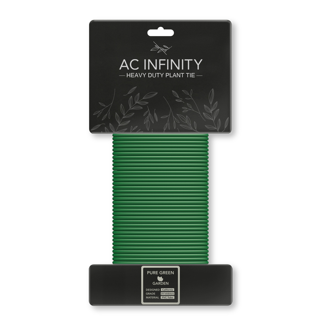 AC INFINITY, HEAVY-DUTY TWIST TIES, THIN RUBBERIZED TEXTURE, 10M