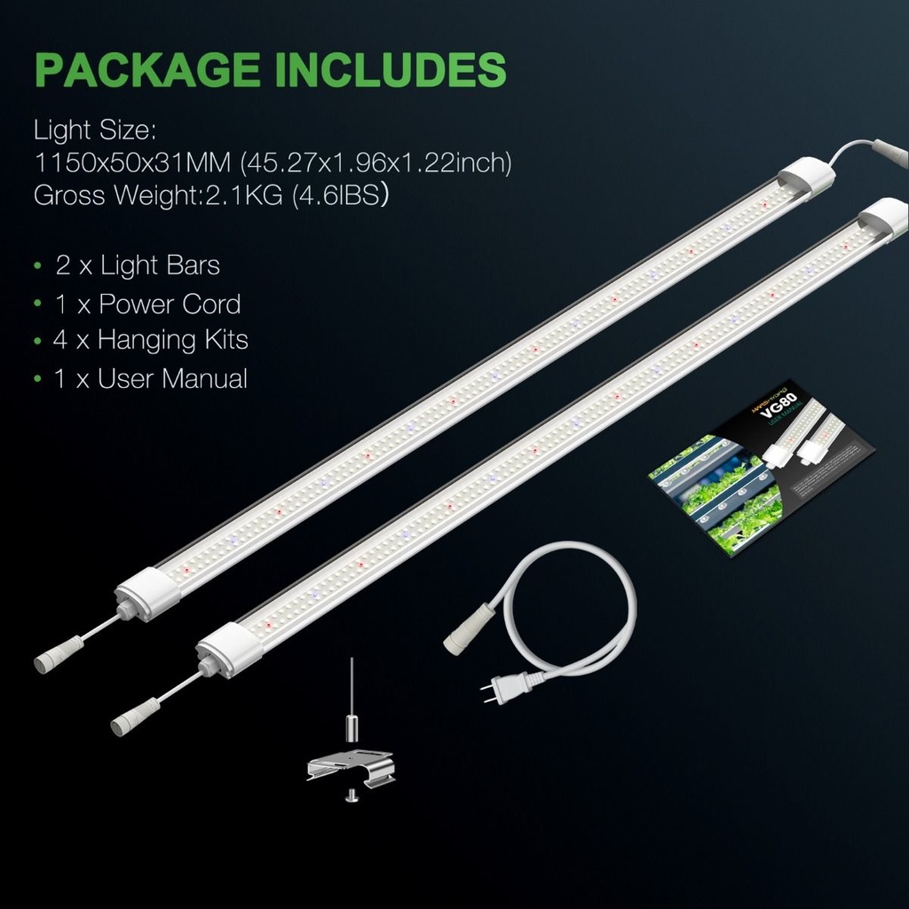 Mars Hydro, VG80 80W, 4FT LED T5 Grow light