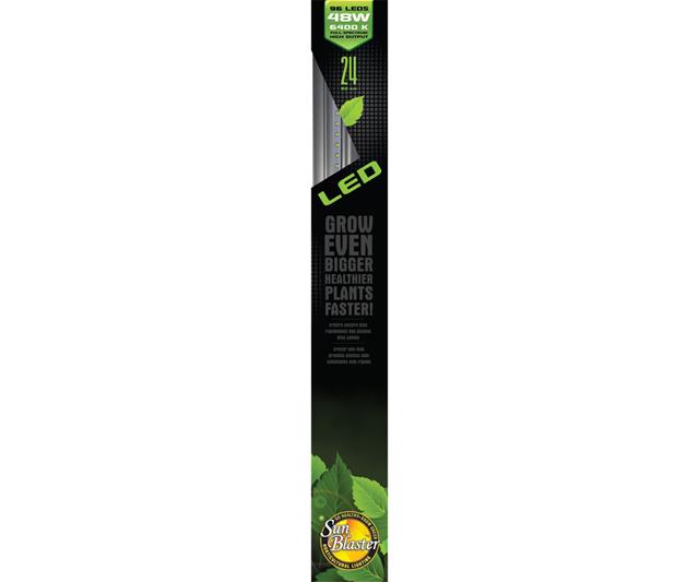 SunBlaster High Output 48-LED 6400K 24W Strip Light, 2'