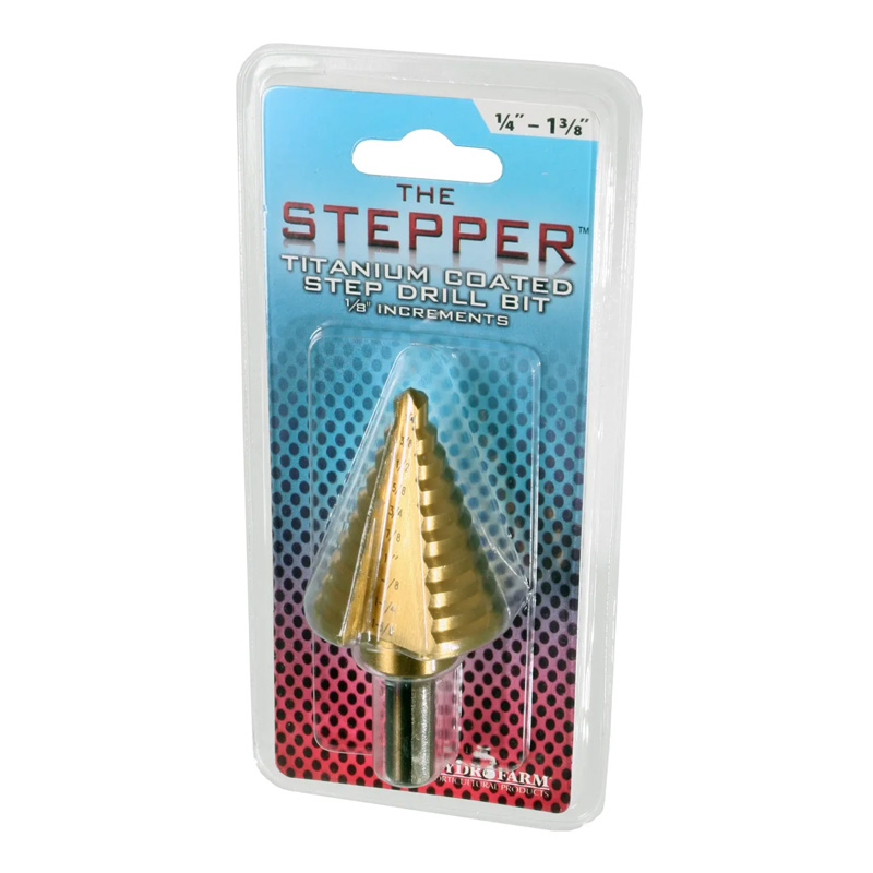 The Stepper Titanium Step Drill Bit, 1/4" to 1 3/8"