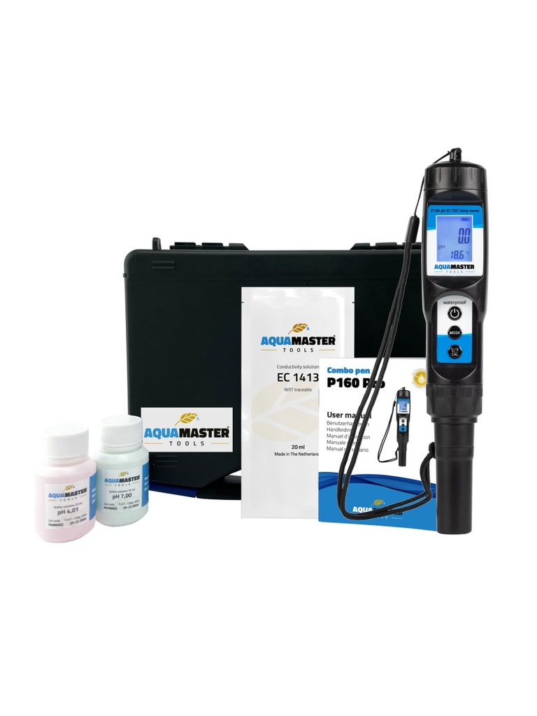 Aqua Master, P160 Pro Combo pH, EC, PPM, TDS & Temp Meter