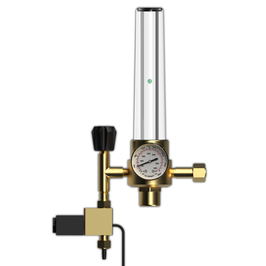 AC Infinity, CO2 Regulator, Carbon Dioxide Monitor with Solenoid Valve and Gas FlowMeter