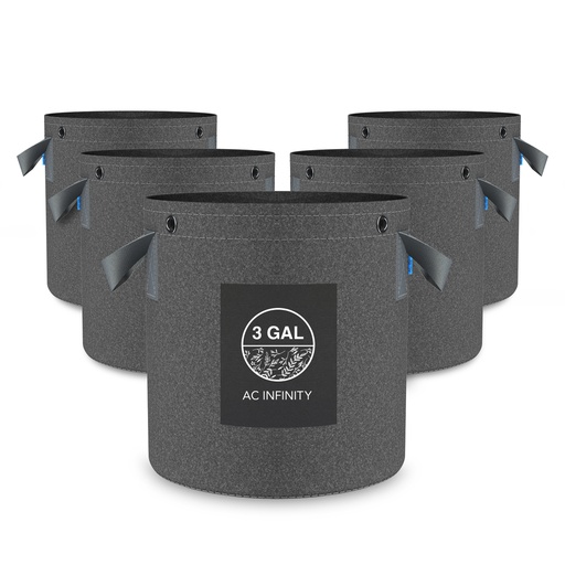 [AC-PFP3] AC INFINITY HEAVY DUTY FABRIC POTS, 3 GALLON