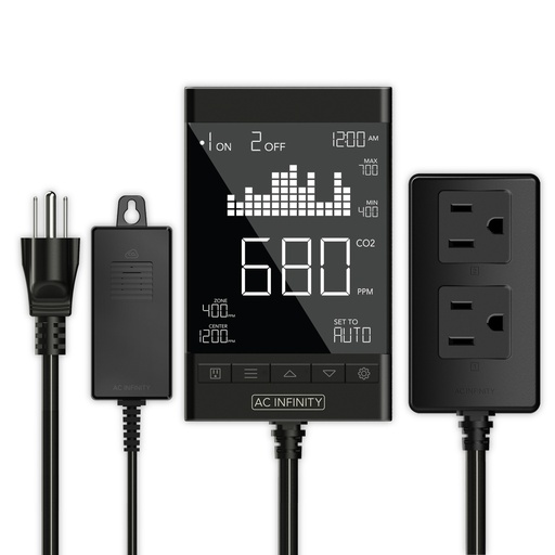 [AC-CTC7] AC Infinity, CO2 Controller, Smart Outlet Carbon Dioxide Monitor for CO2Regulators and Inline Fans