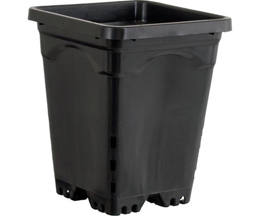 [HG7X7SB] Active Aqua 7" x 7" Square Black Pot, 9" Tall