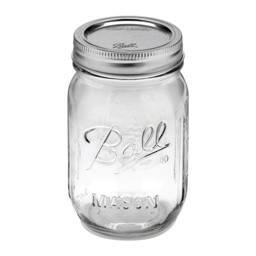 Ball 16oz  Glass Regular Mouth Mason Jar with Lid and Band