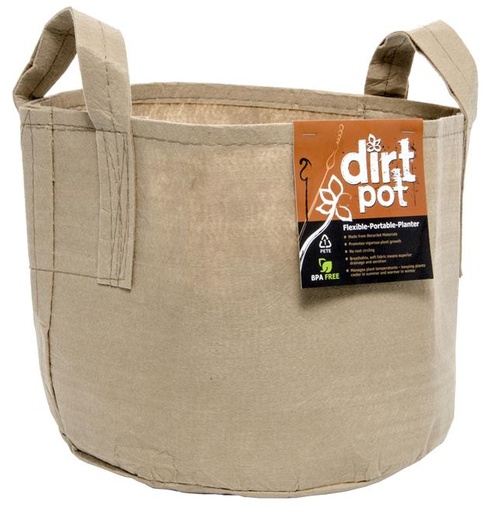 [DBT30H] Dirt Pot Flexible Portable Planter, Tan, 30 gal, with handles