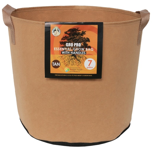[HGC725099] Gro Pro Essential Round Fabric Pot w/ Handles 7 Gallon - Tan