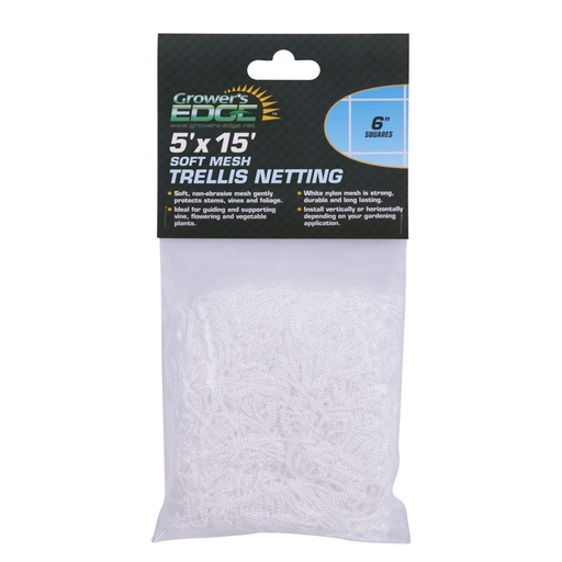 [HGC740110] Grower's Edge Soft Mesh Trellis Netting 5 ft x 15 ft w/ 6 in Squares